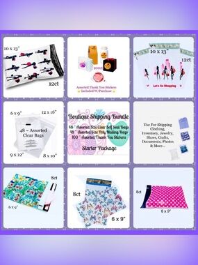 Boutique Shipping Cello~Poly Bag’s Bundle 196pc starter package⭐️100~Stickers 🆕